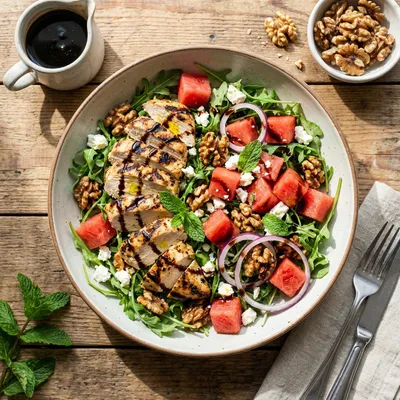 Sałatka z arbuzem i kurczakiem – lunch do pracy, który nie usypia