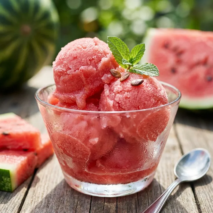 Domowy sorbet arbuzowy bez maszynki